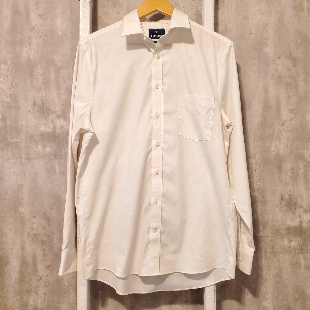 Stafford Advanced Performance Sweat Repel Mens Long Sleeve Dress Shirt Regular